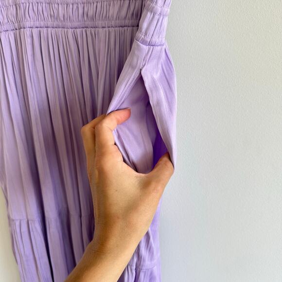 Joie Tiered Smocked Waist Midi Dress Lavender Purple S - Picture 9 of 10